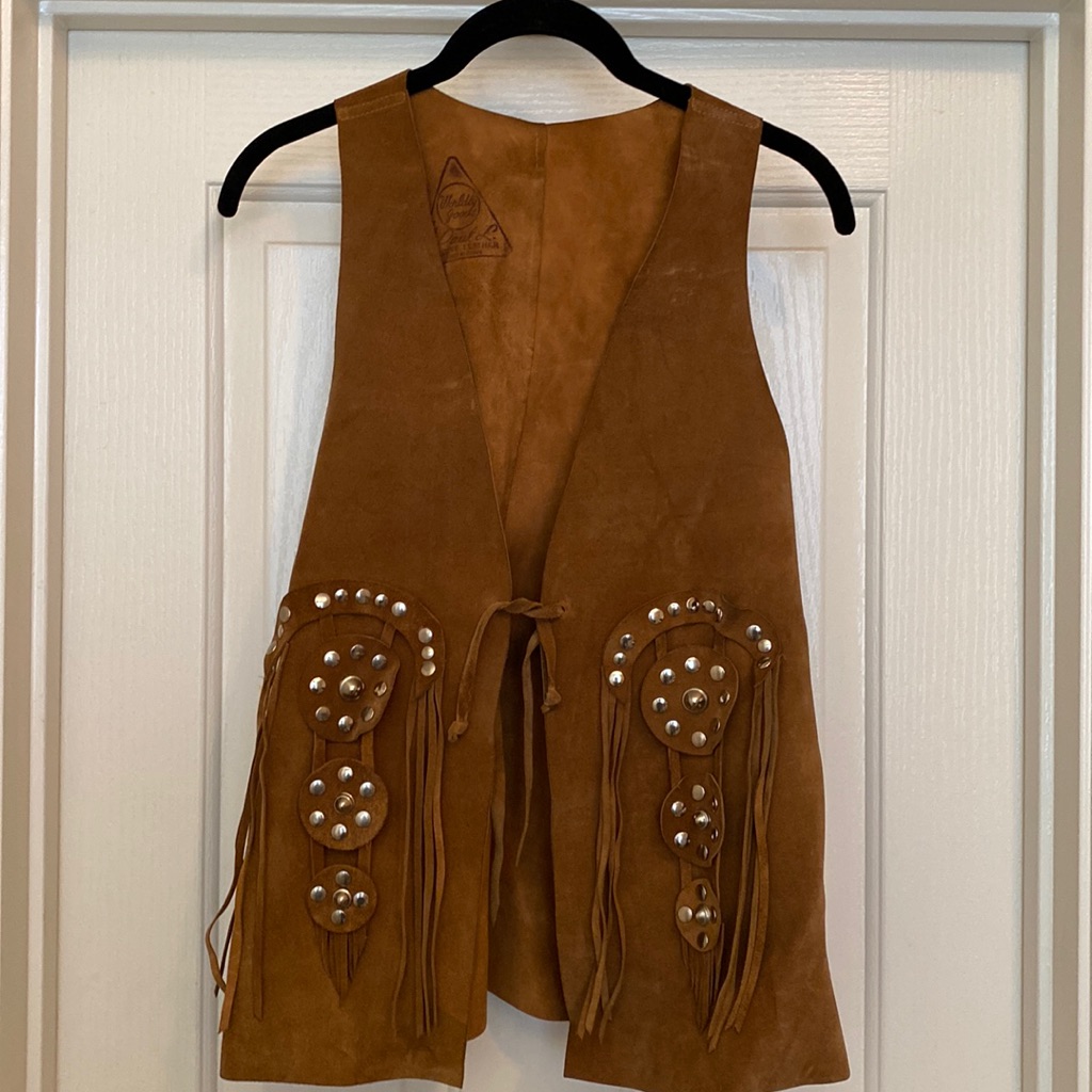 Vintage Leather Vest Western Cowgirl